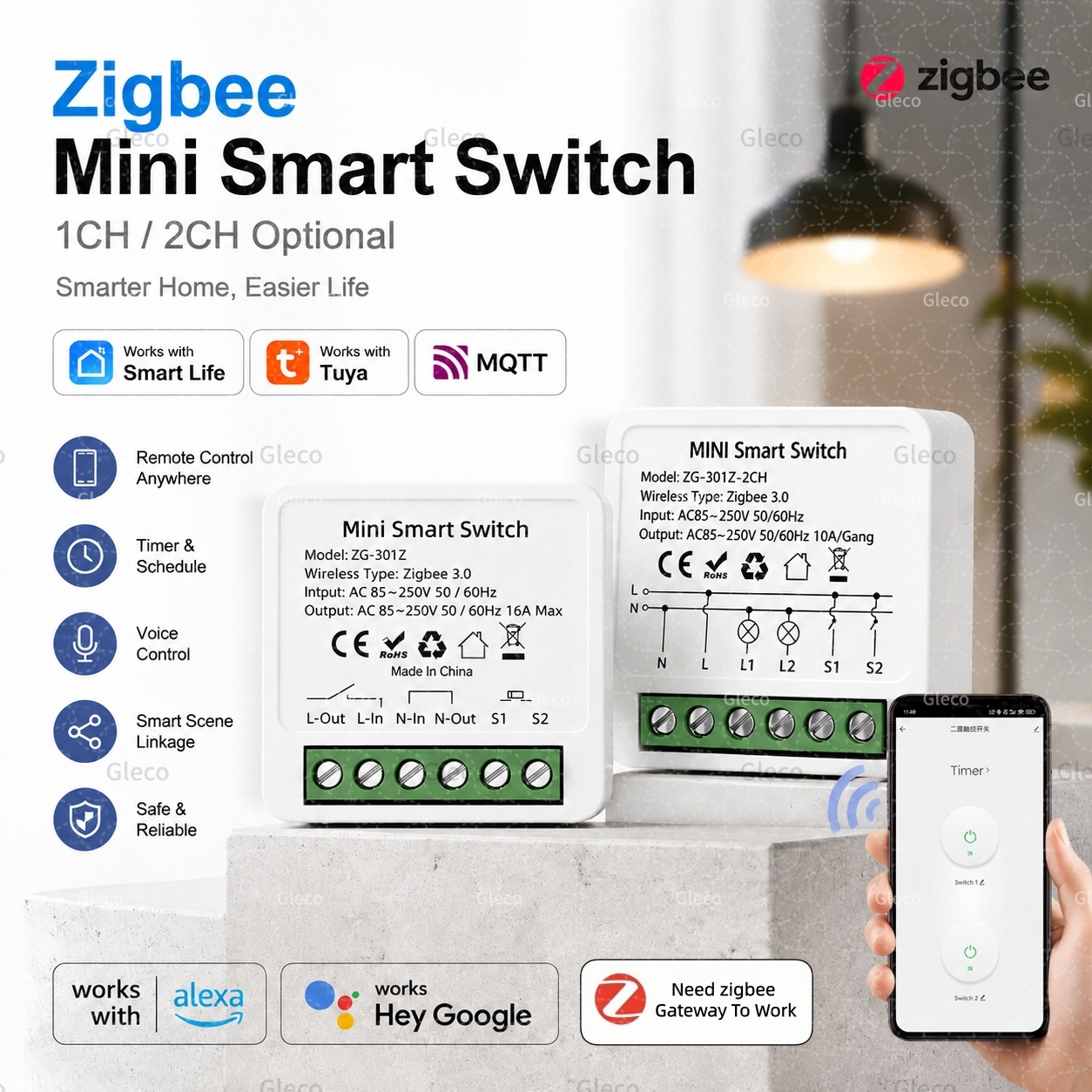 مفتاح ذكي Zigbee Tuya Smart Li - مراجعة Smart Relay Tuya وسعره